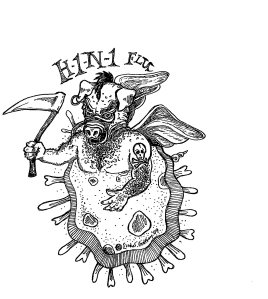 H1N1 Swine Flu Virus Magnified